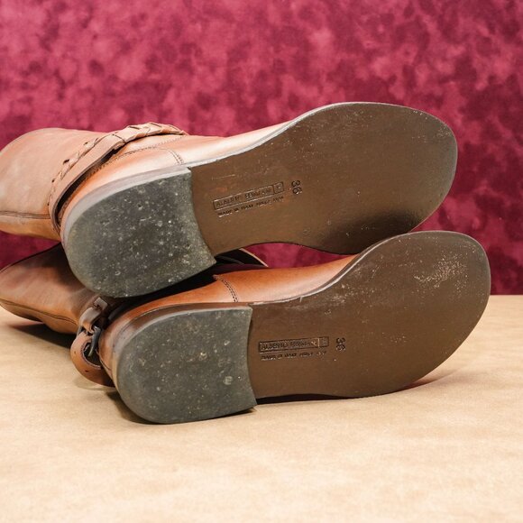 Alberto Fermani Women Brown Leather Riding Vintage Y2K Mid Calf Boots 6US EUR36 - Picture 5 of 8